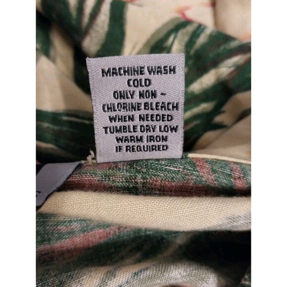 Maggie Barnes Linen Blend Top Sz 30W Tropical Pockets Button Up Tunic Boho Comfy - Picture 9 of 9